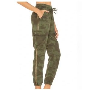 Pam & Gela Side‎ Stripe Camo Pants Joggers Pull On Crop Drawstring $265. Small